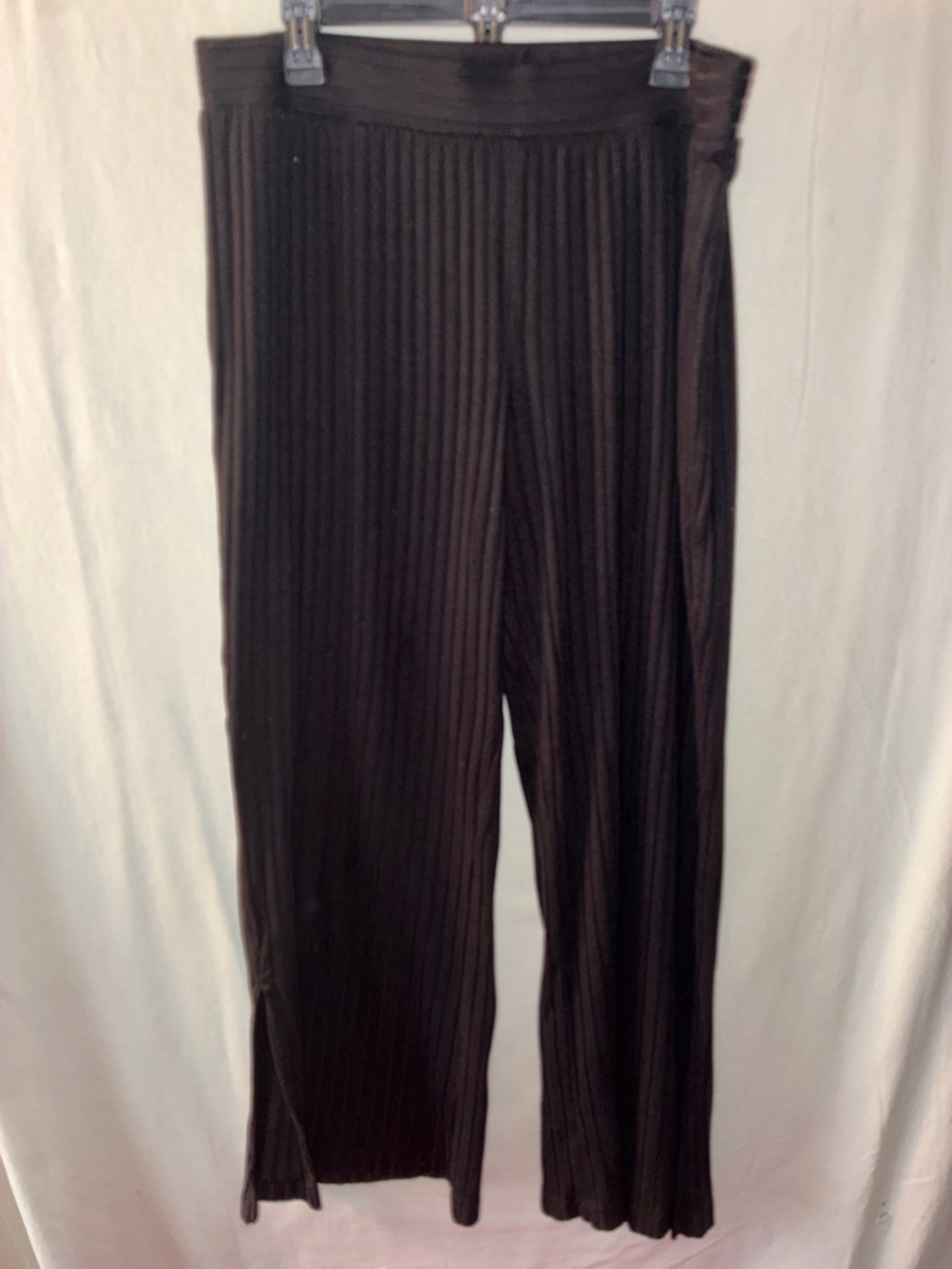 Sonoma Black Ribbed Wide-Leg Pants
